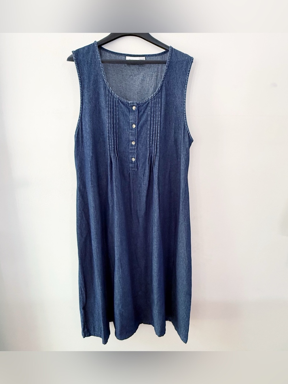 Vermont Country Store Women 100% Cotton Denim Dress XL Timeless Minimalist
